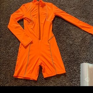 Neon orange romper